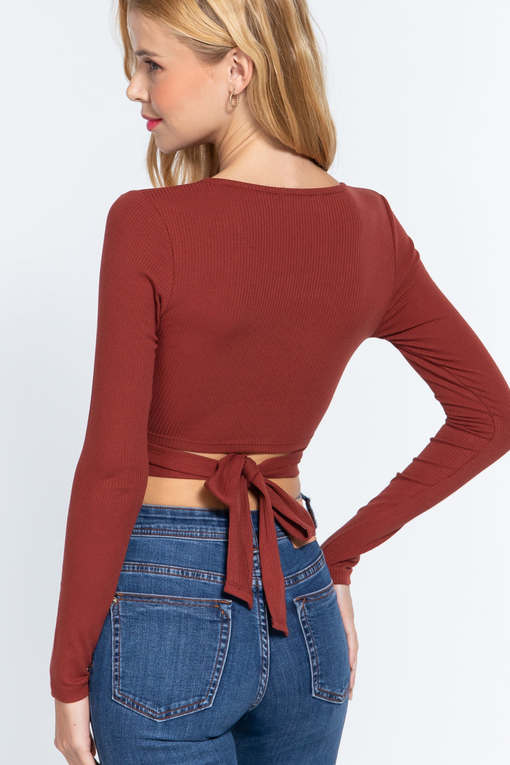 Stylish Classic Long Sleeved Halter - Red