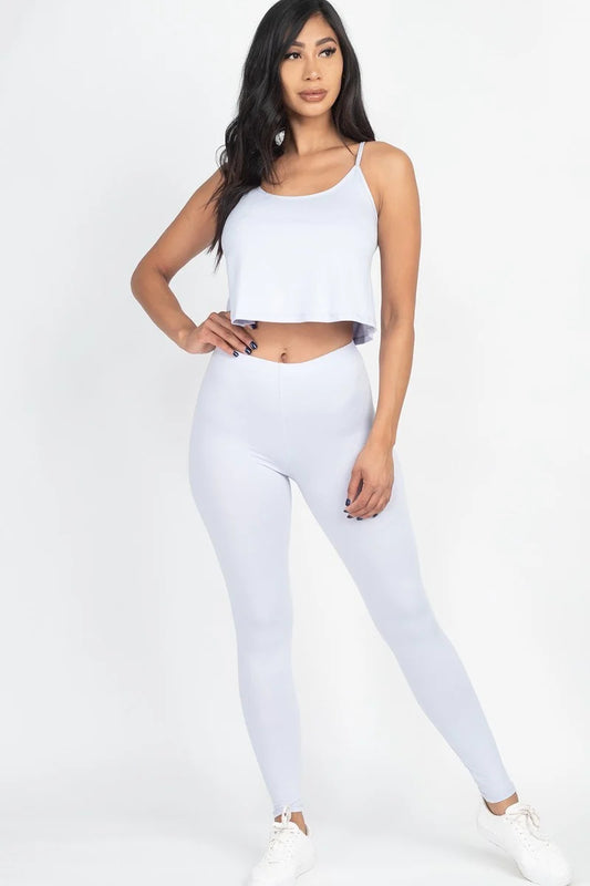 Cami Top And Leggings Set - White