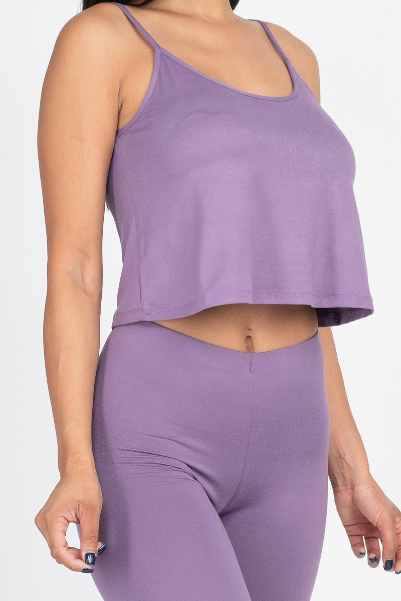 Cami Top And Leggings Set - Purple