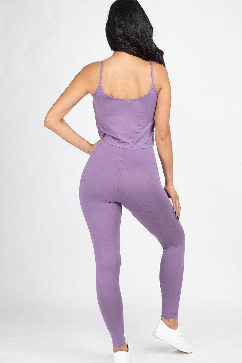 Cami Top And Leggings Set - Purple