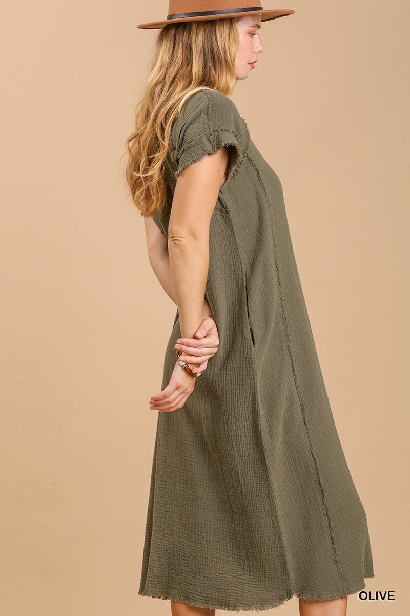 Button Down Full Midi - Green