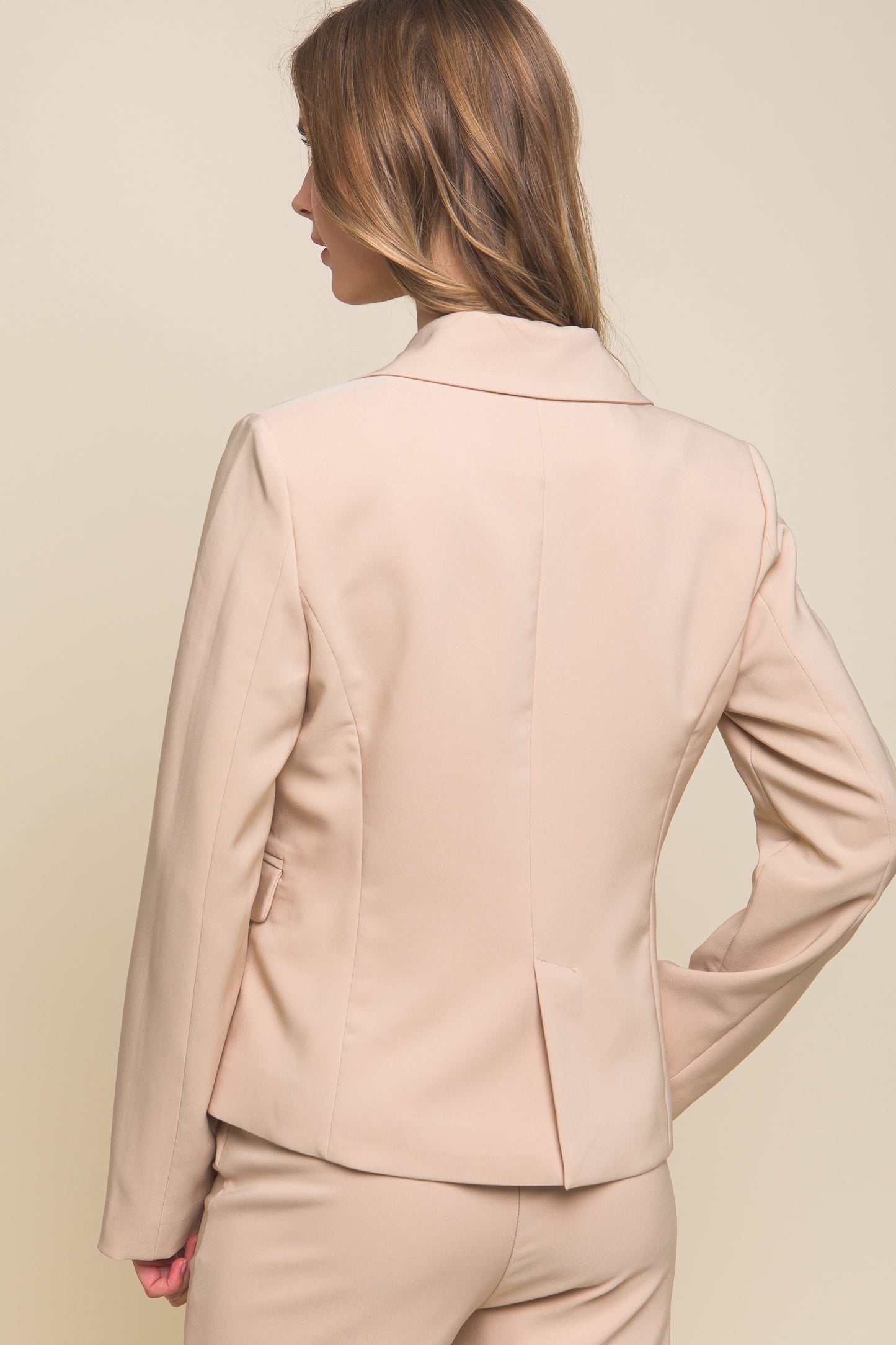 Single Button Vertigo Blazer - Tan