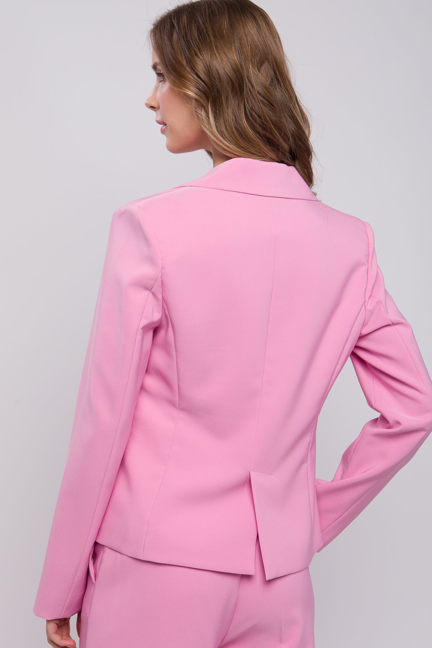 Single Button Vertigo Blazer - Pink